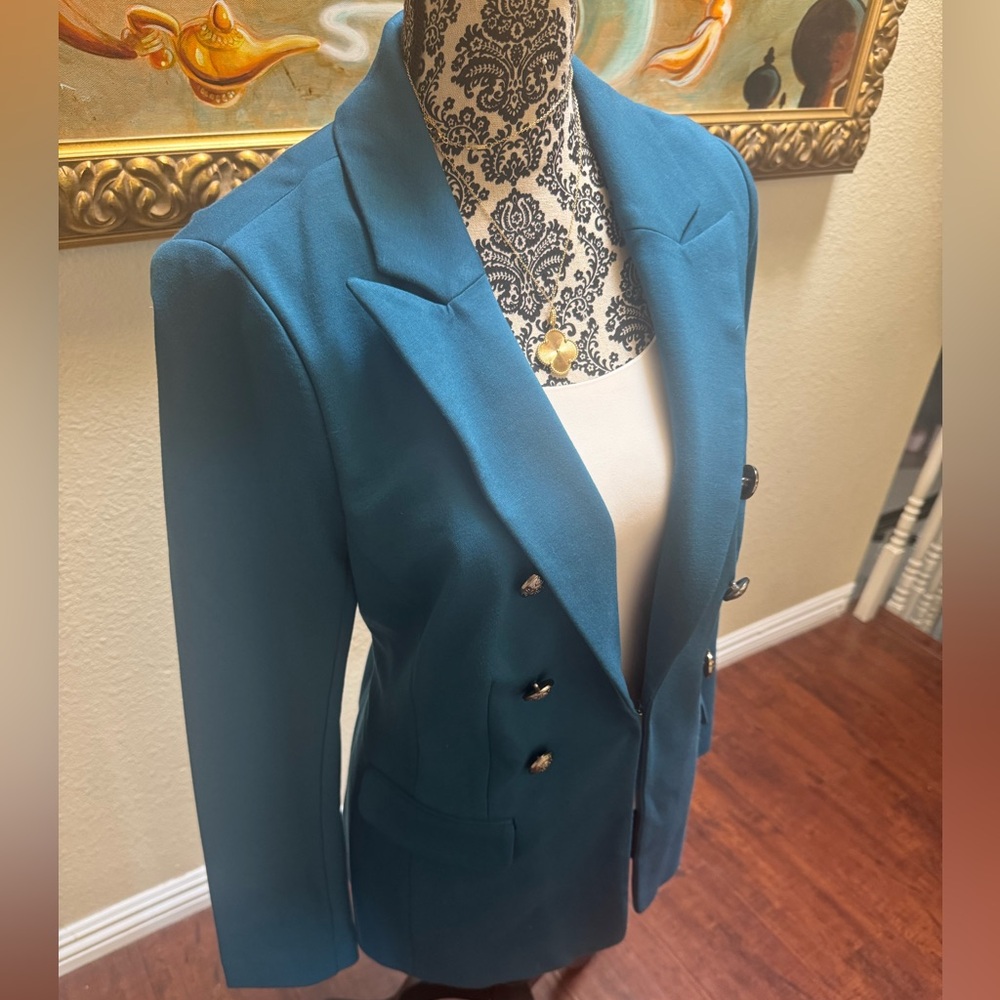 Lane Bryant Blue Blazer Structured Suit Jacket